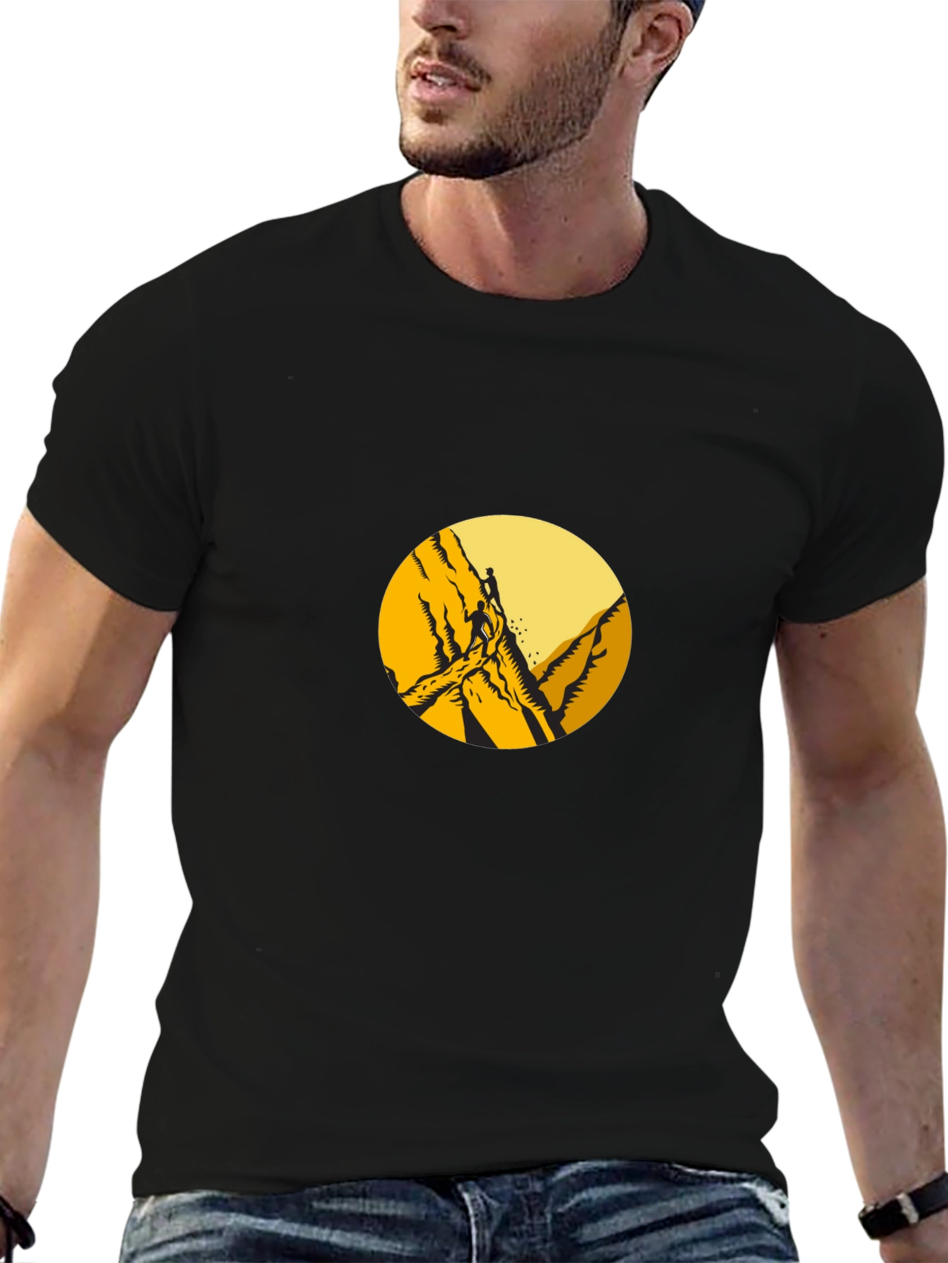 Mountain Climber Graphic Tee - Black
