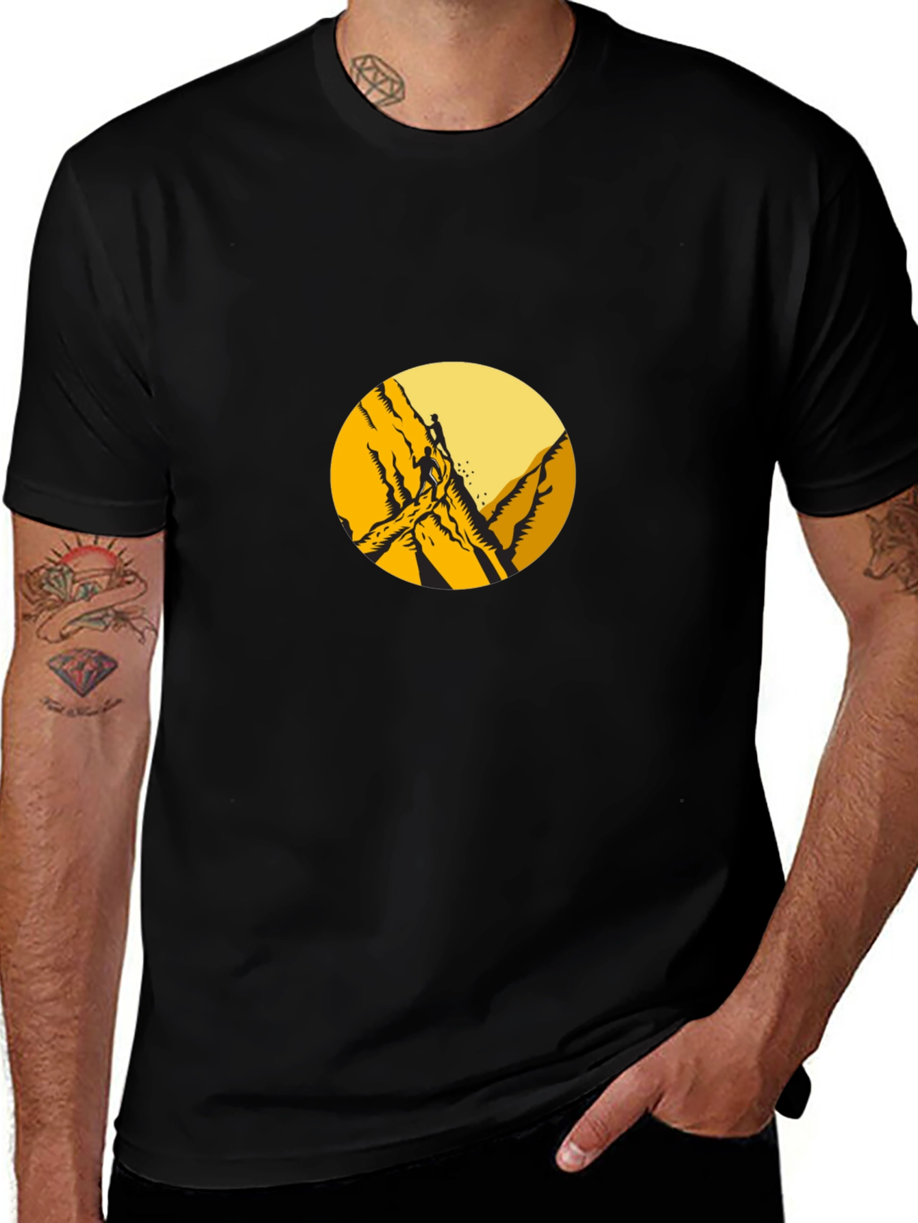 Mountain Climber Graphic Tee - Black