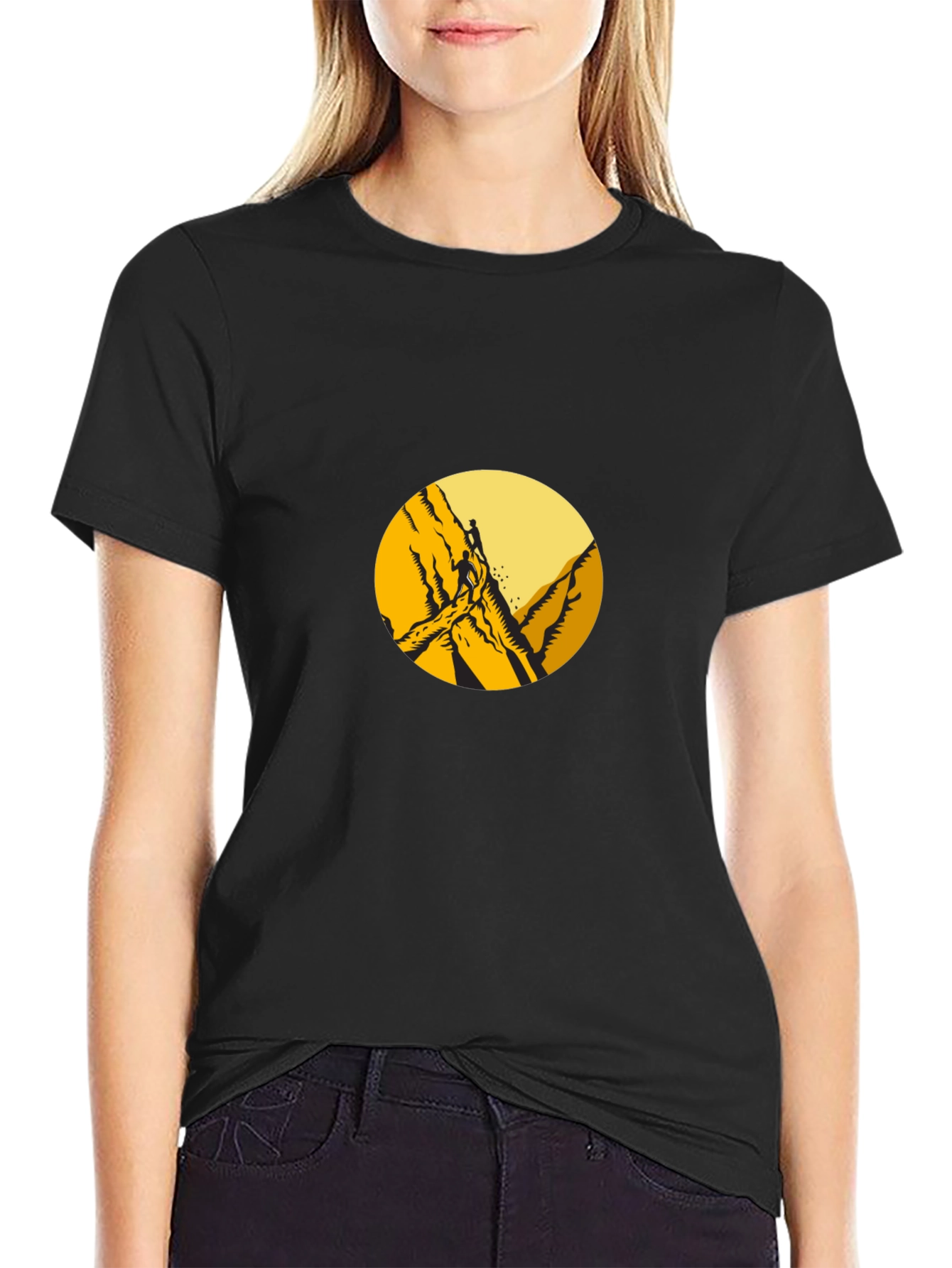 Mountain Climber Graphic Tee - Black