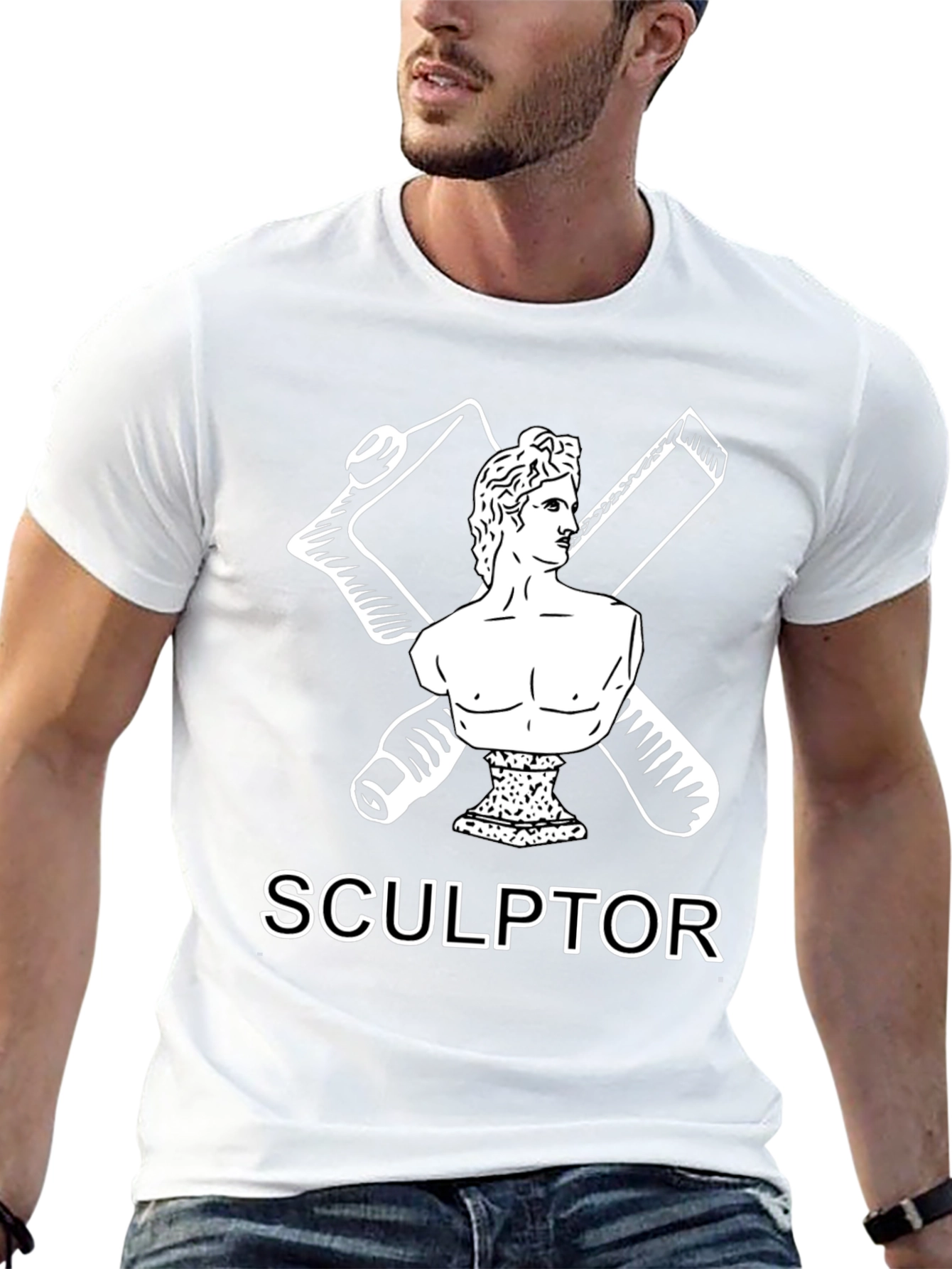 Sculptor Graphic Tee - Artistic Black T-Shirt