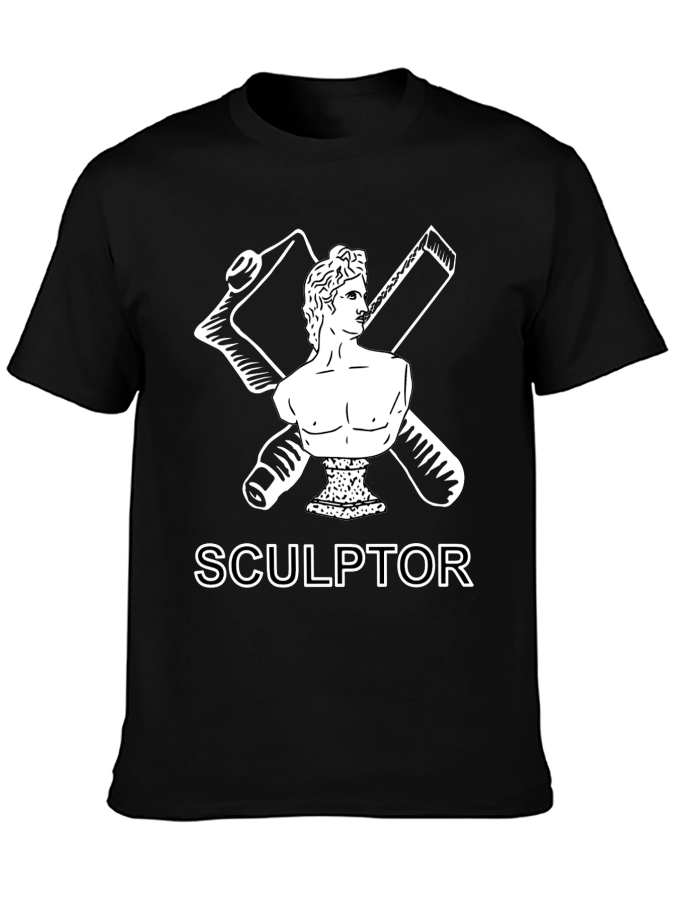 Sculptor Graphic Tee - Artistic Black T-Shirt