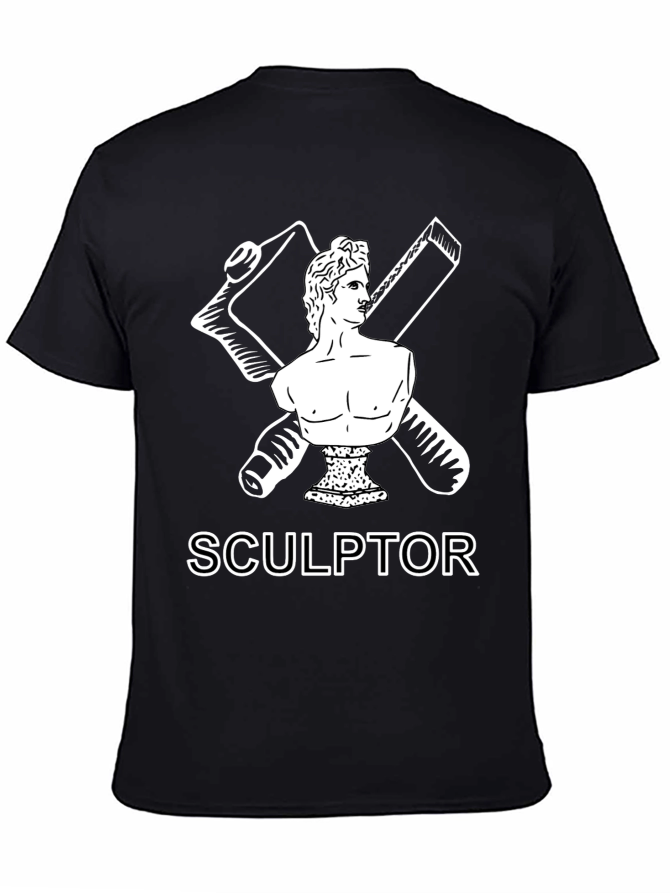 Sculptor Graphic Tee - Artistic Black T-Shirt