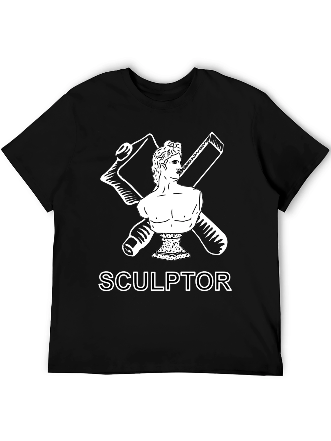 Sculptor Graphic Tee - Artistic Black T-Shirt