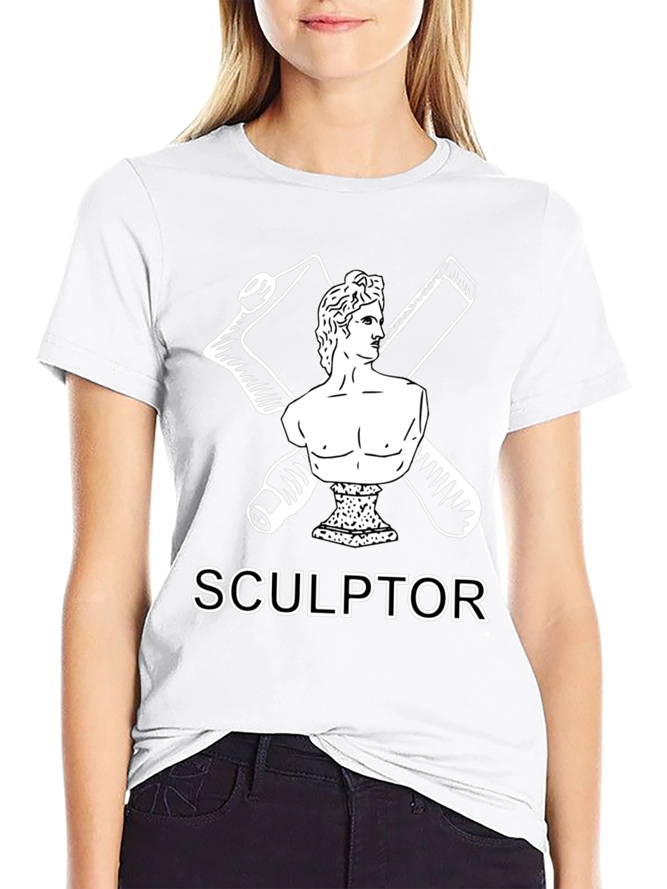 Sculptor Graphic Tee - Artistic Black T-Shirt