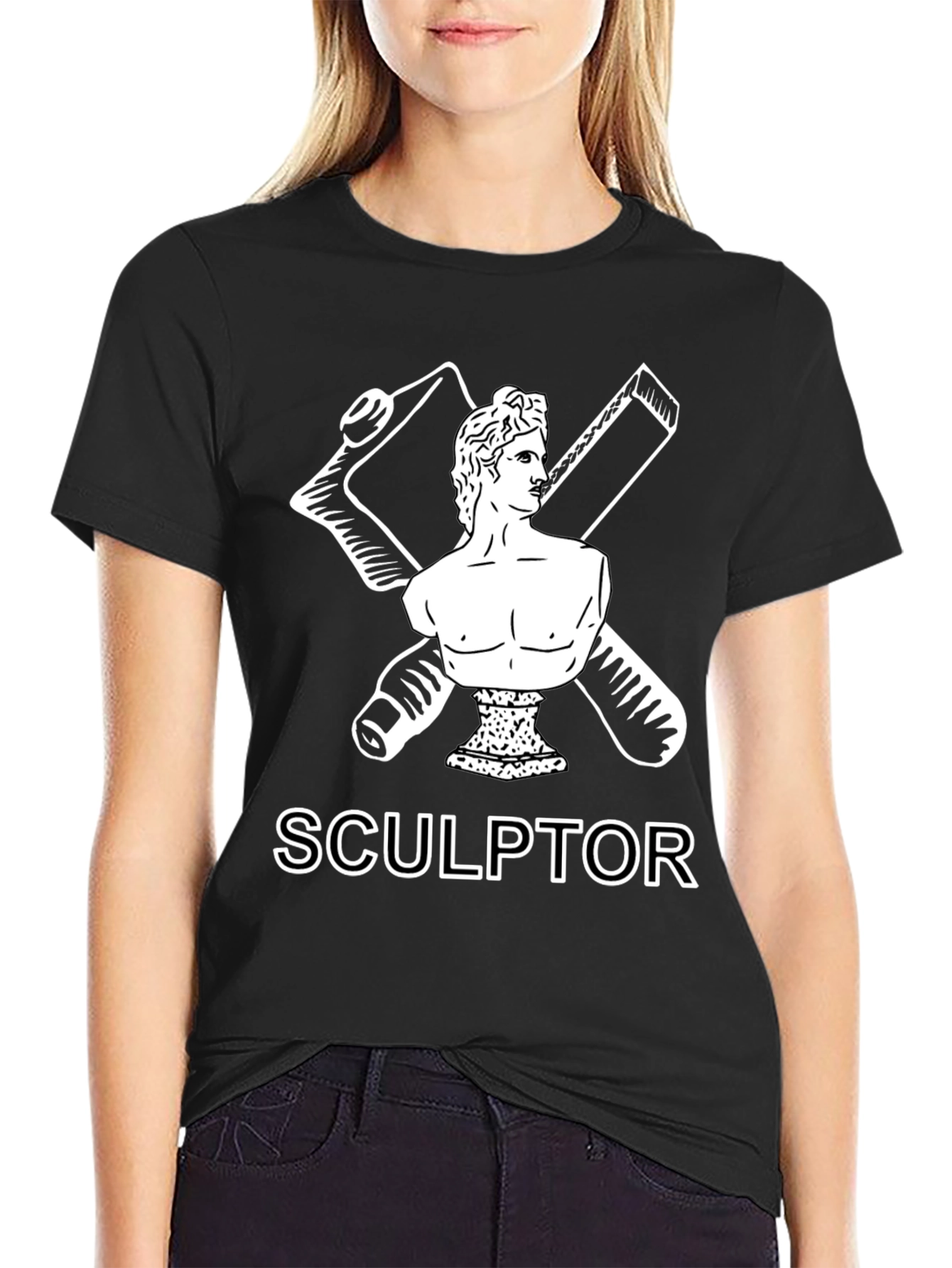 Sculptor Graphic Tee - Artistic Black T-Shirt