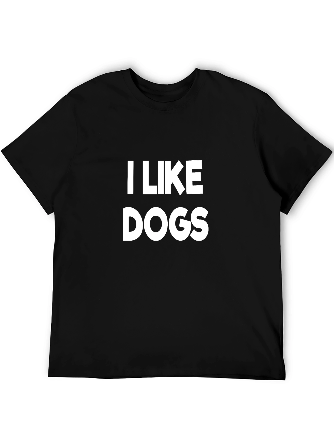 I Like Dogs Graphic Tee - Black Cotton T-Shirt