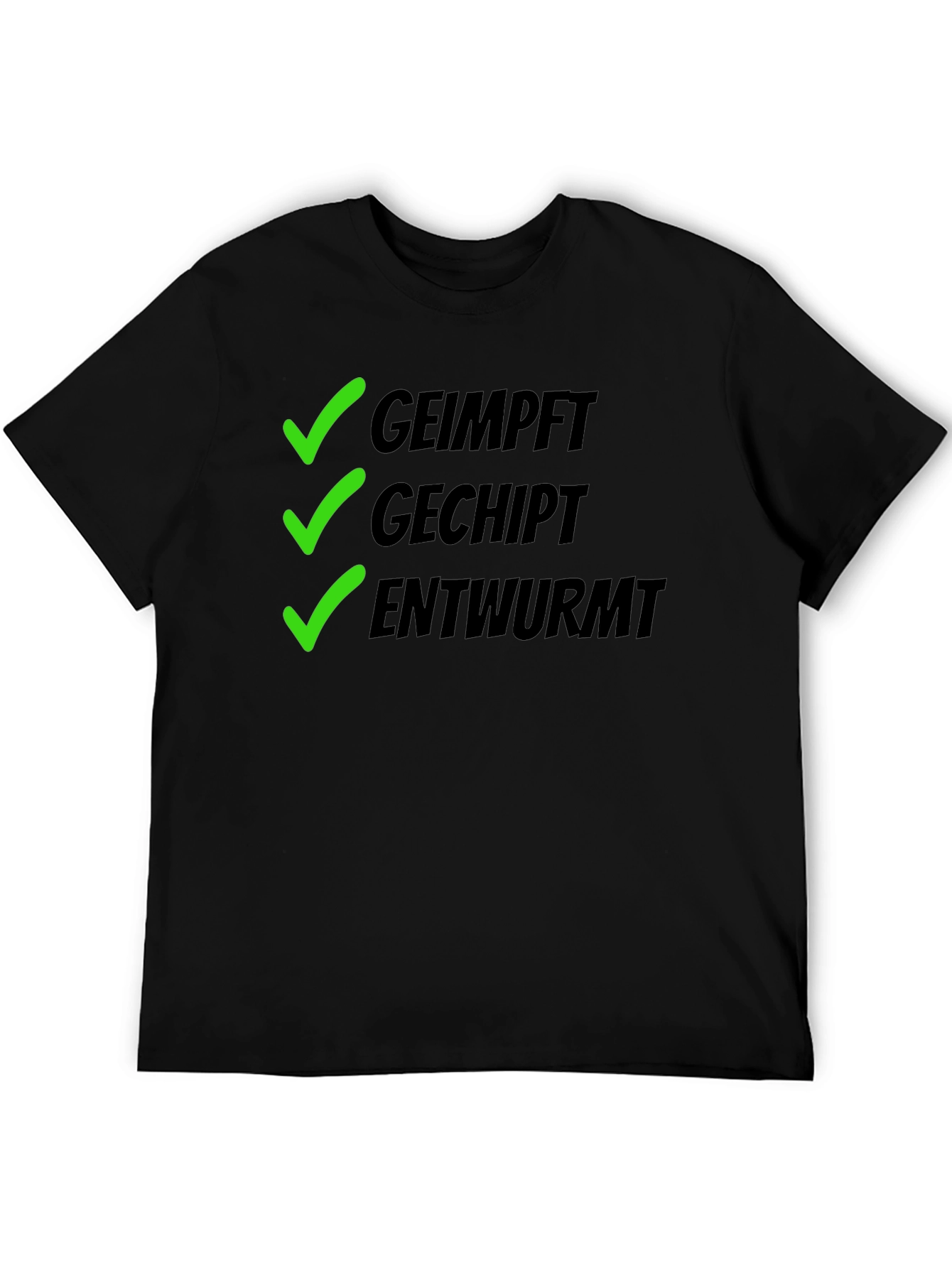 Vaccinated Chipped Dewormed Black T-Shirt