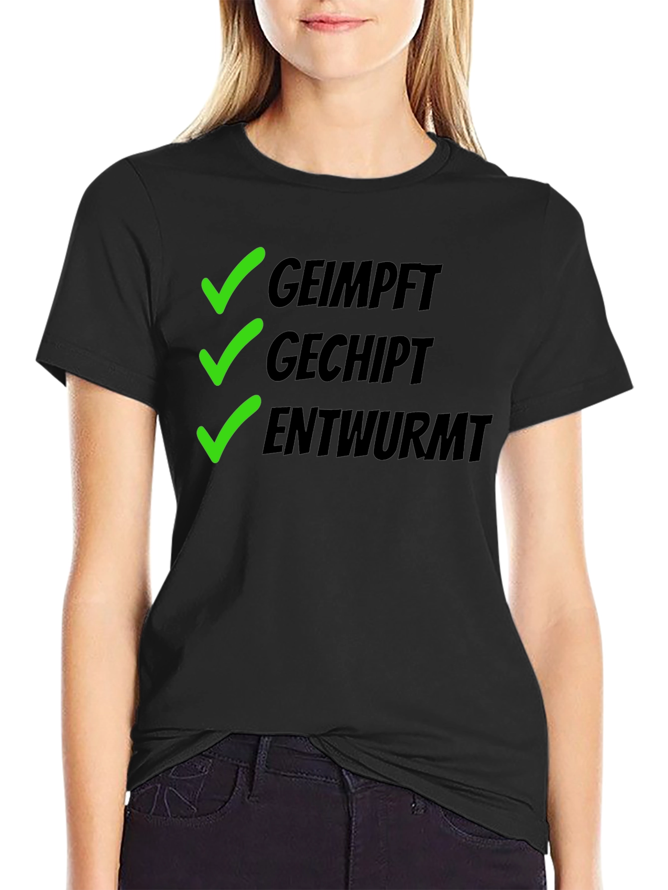 Vaccinated Chipped Dewormed Black T-Shirt