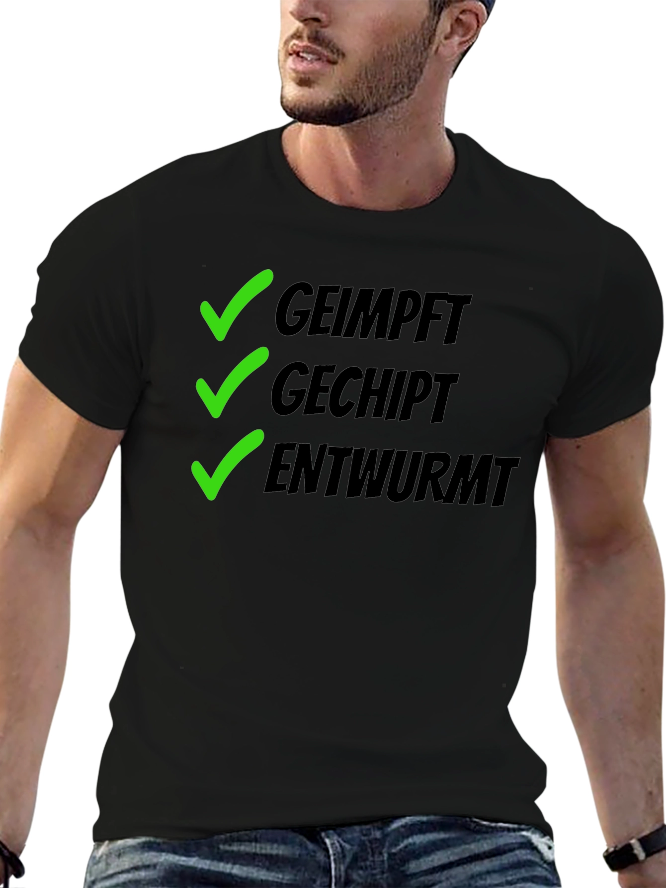 Vaccinated Chipped Dewormed Black T-Shirt