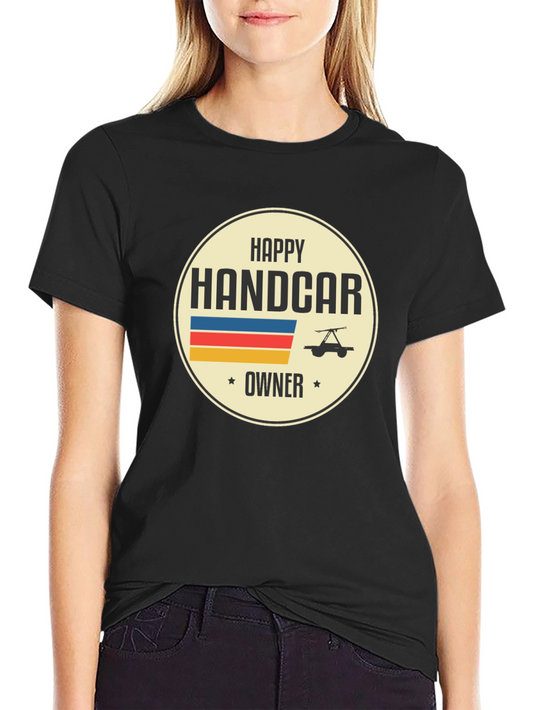 Happy Handcar Owner T-Shirt - Black Graphic Tee