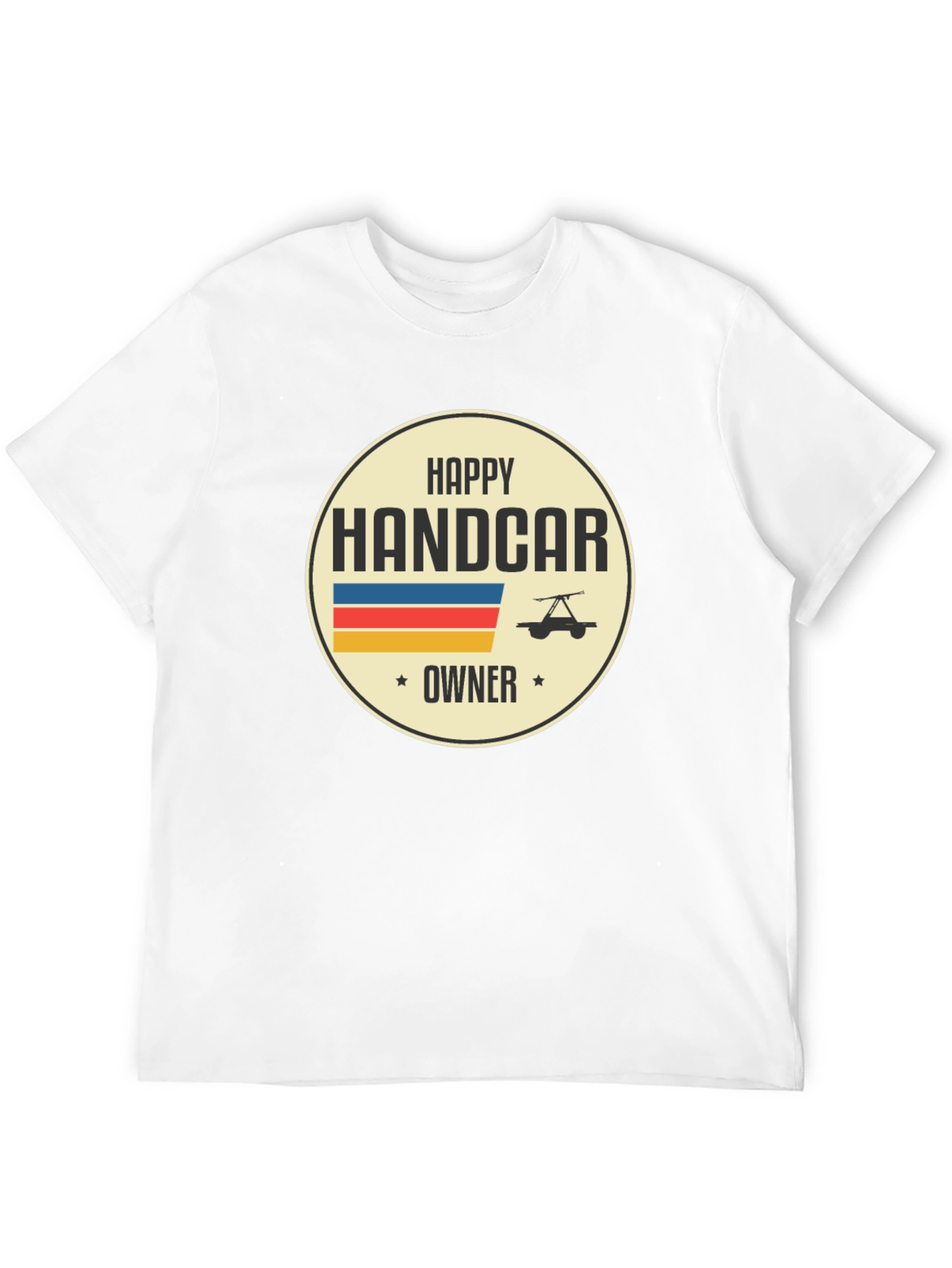 Happy Handcar Owner T-Shirt - Black Graphic Tee