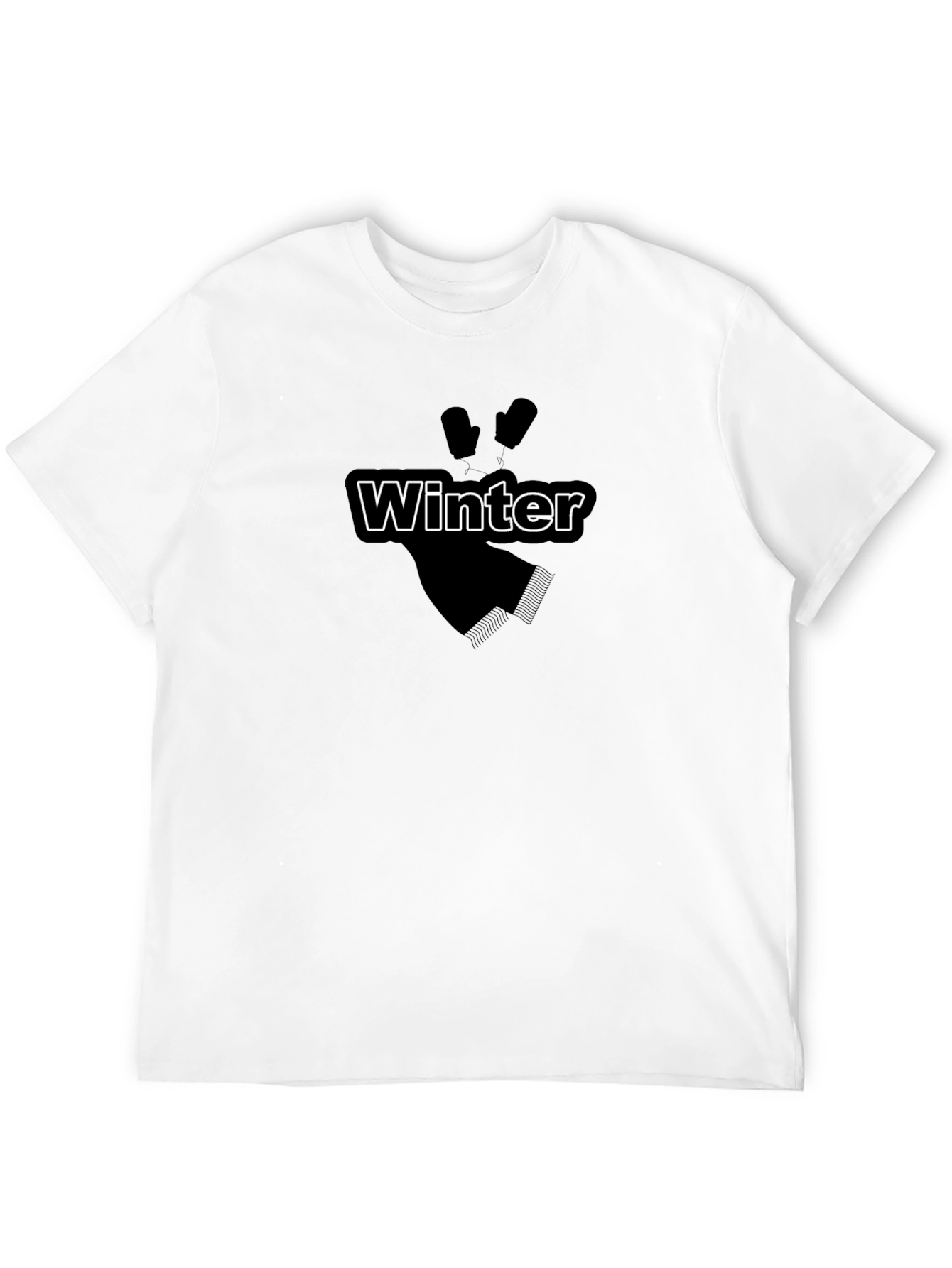 Winter Graphic Tee - Black Cotton T-Shirt