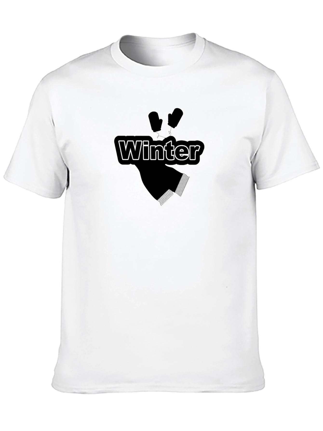 Winter Graphic Tee - Black Cotton T-Shirt