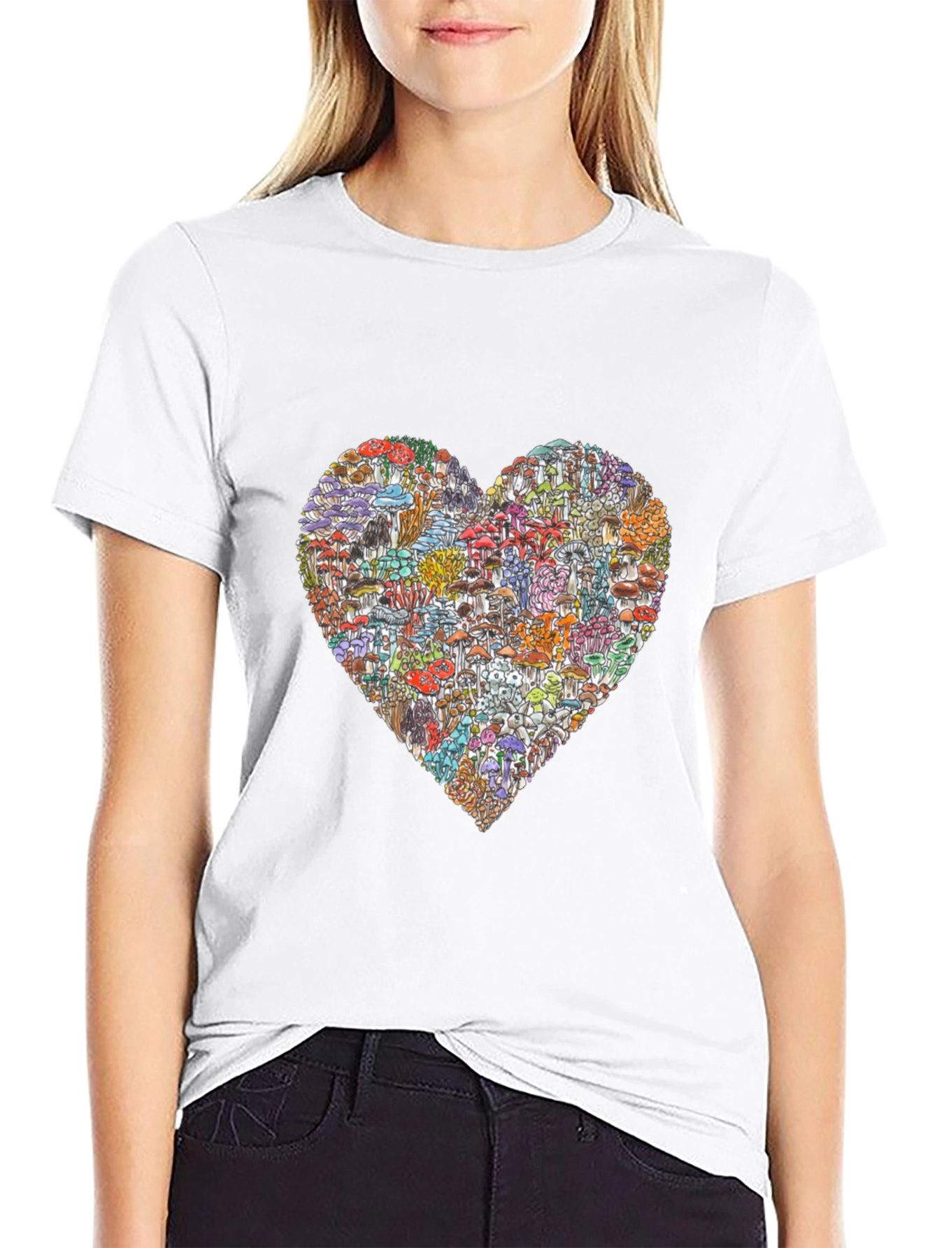 Mushroom Heart Graphic T-Shirt - Unique Design