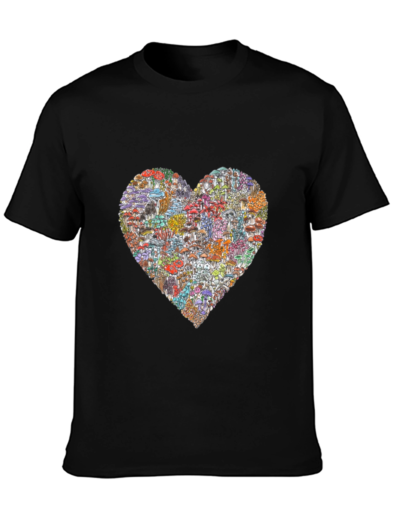 Mushroom Heart Graphic T-Shirt - Unique Design