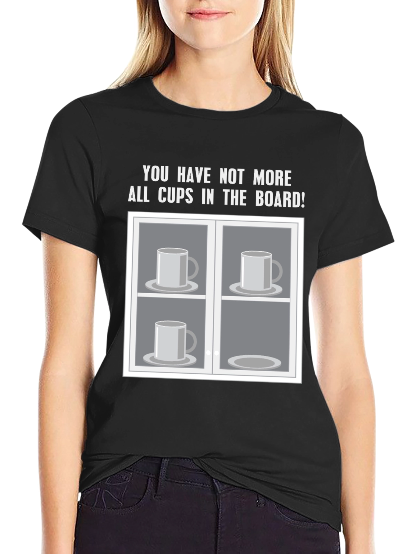 Humorous Cups in the Board Graphic T-Shirt