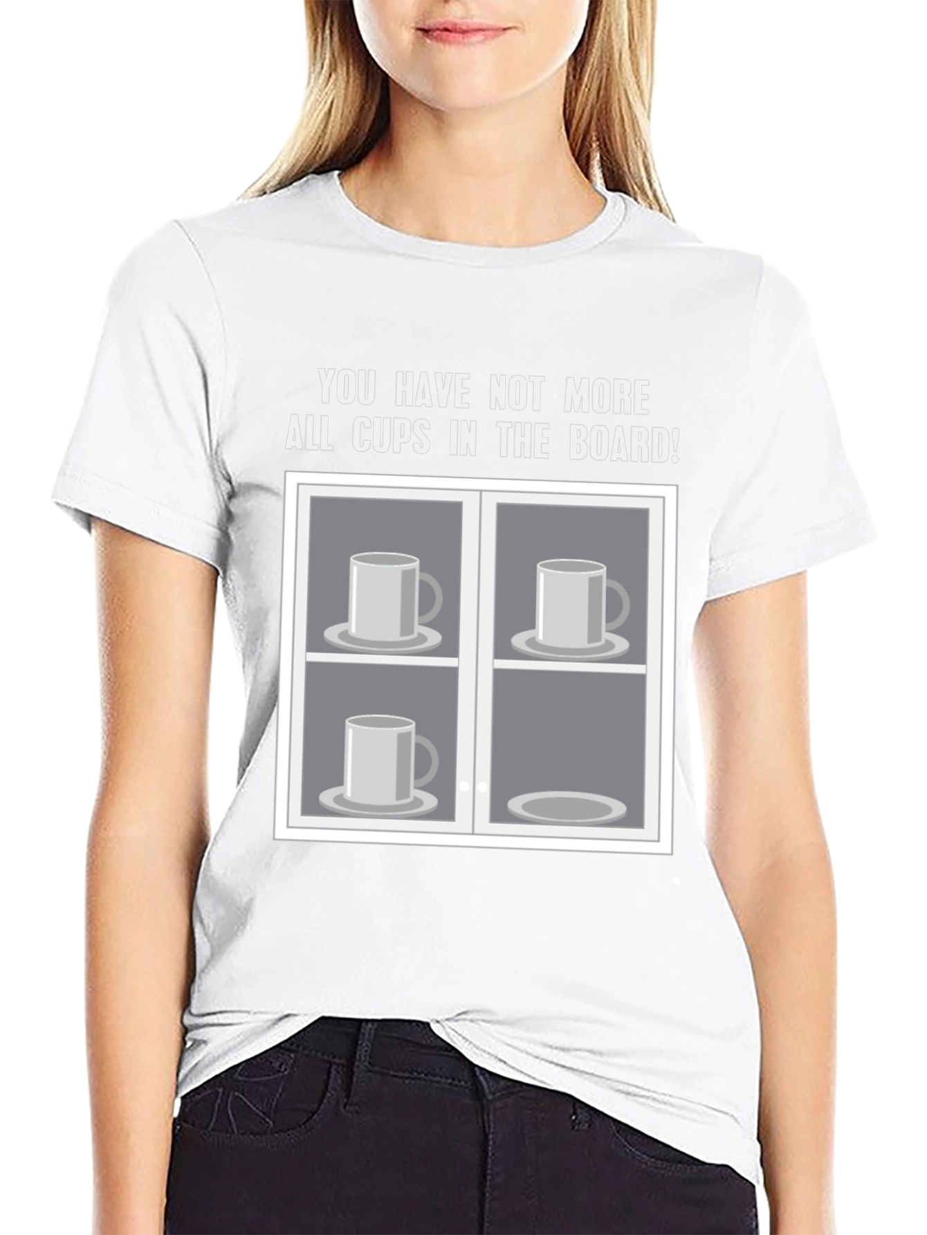 Humorous Cups in the Board Graphic T-Shirt