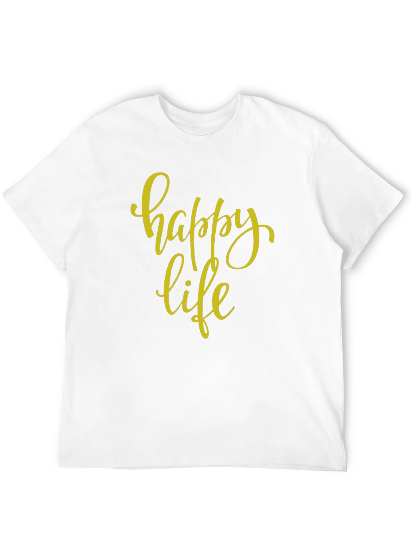 Happy Life Black Graphic T-Shirt