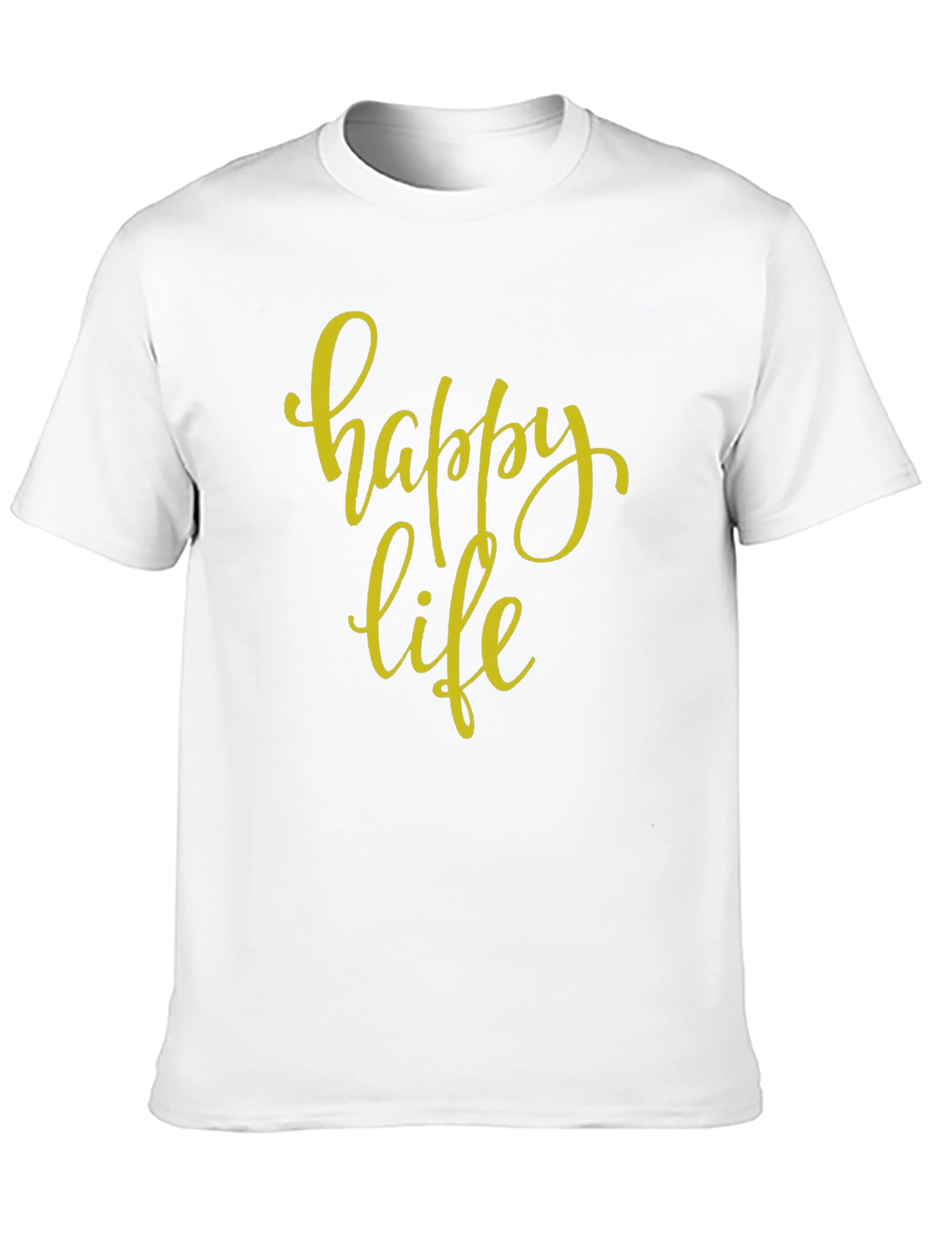 Happy Life Black Graphic T-Shirt
