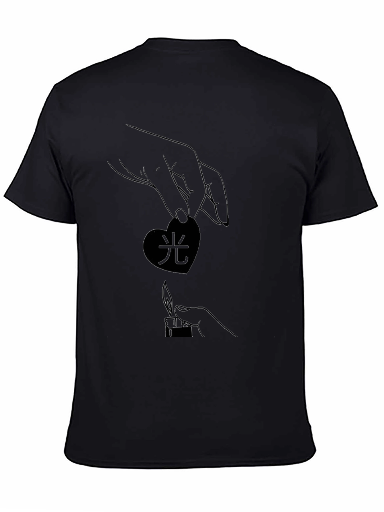 Heart & Flame Graphic Black T-Shirt