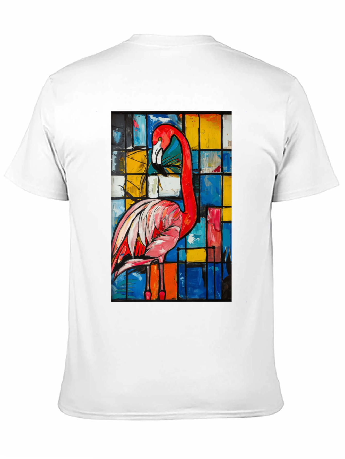 Abstract Flamingo Graphic Tee - Modern Art Shirt