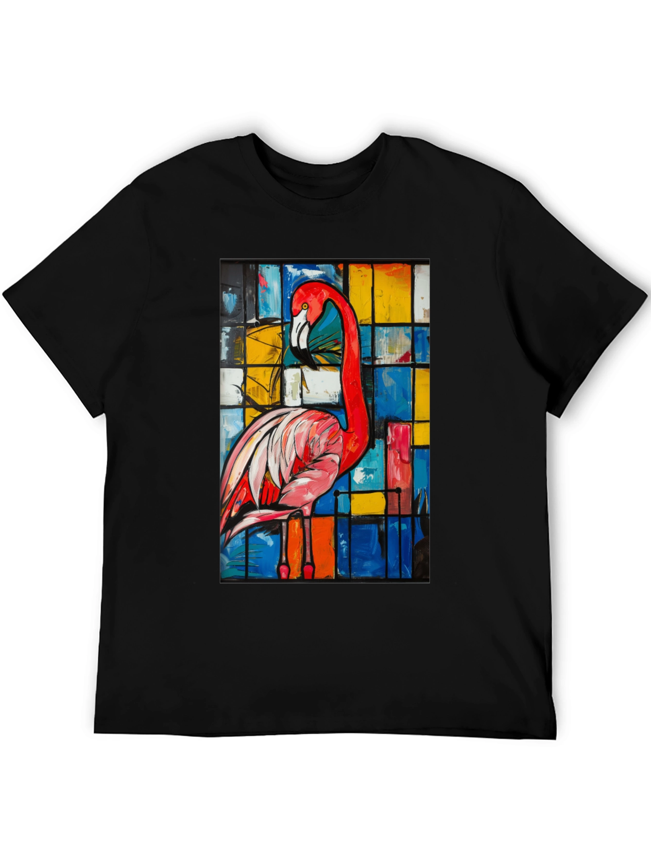 Abstract Flamingo Graphic Tee - Modern Art Shirt