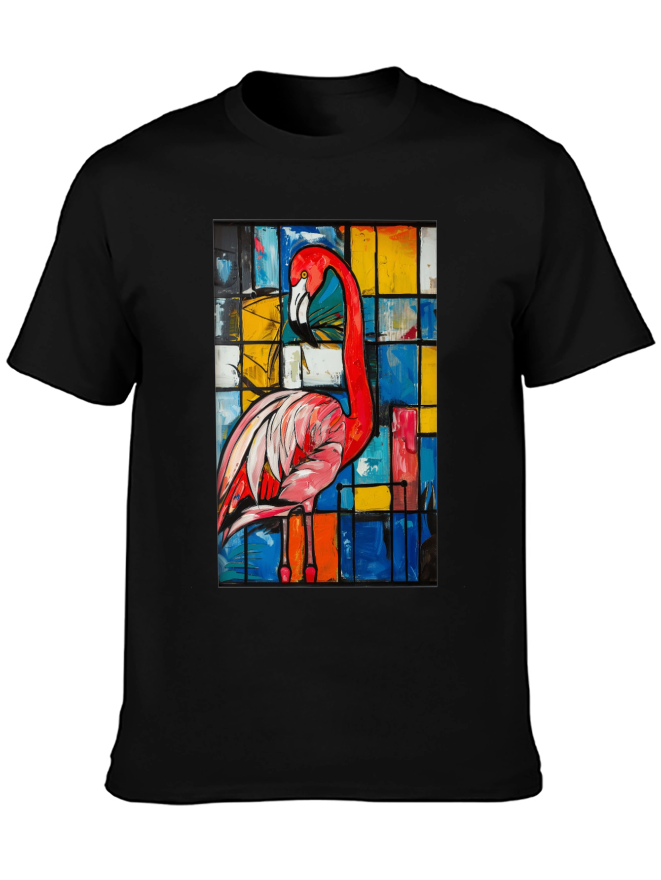 Abstract Flamingo Graphic Tee - Modern Art Shirt