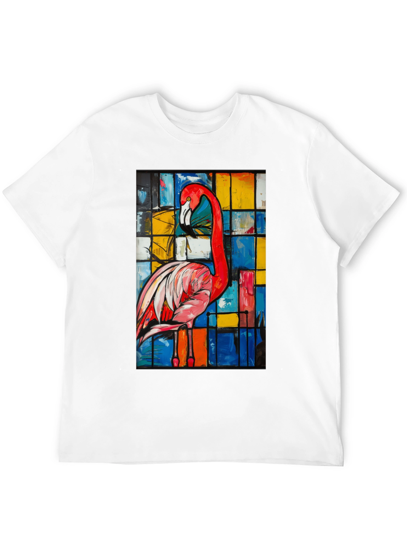 Abstract Flamingo Graphic Tee - Modern Art Shirt