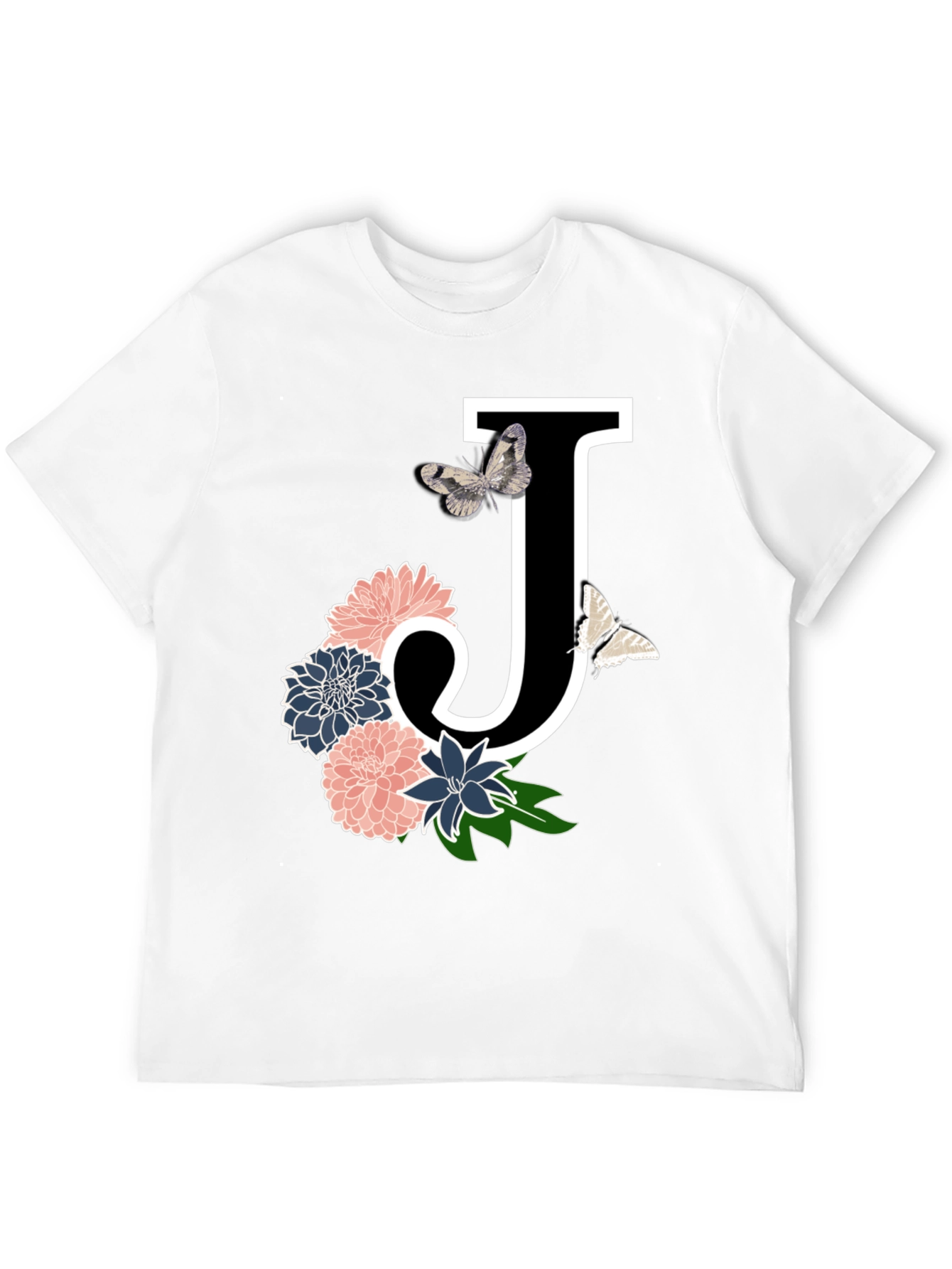 Floral Letter J T-Shirt