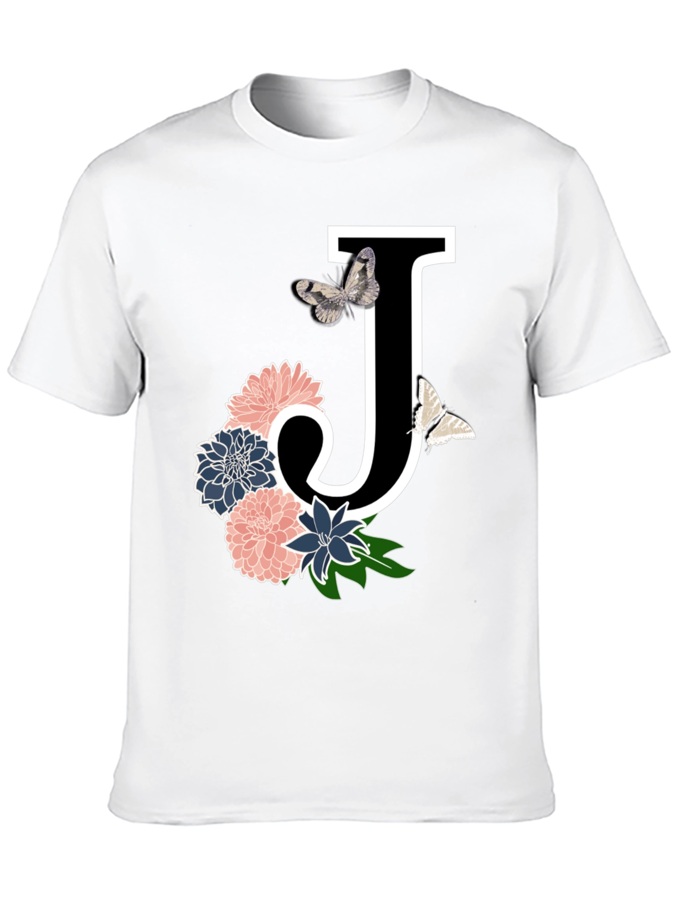 Floral Letter J T-Shirt