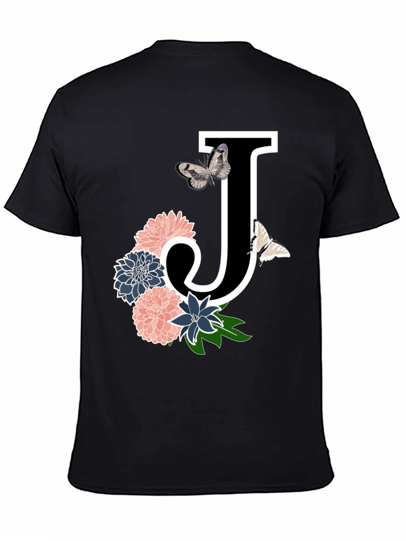 Floral Letter J T-Shirt