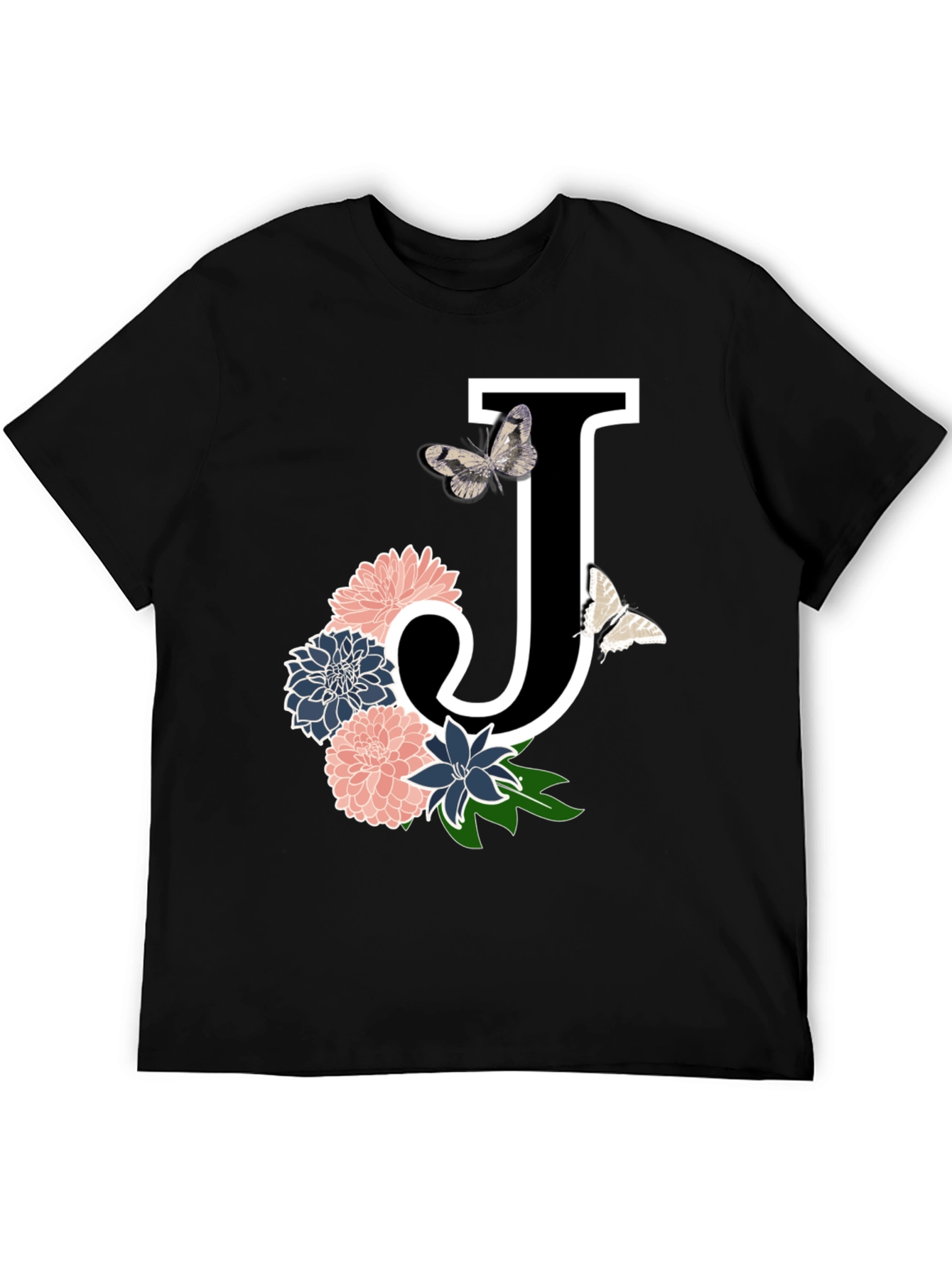 Floral Letter J T-Shirt