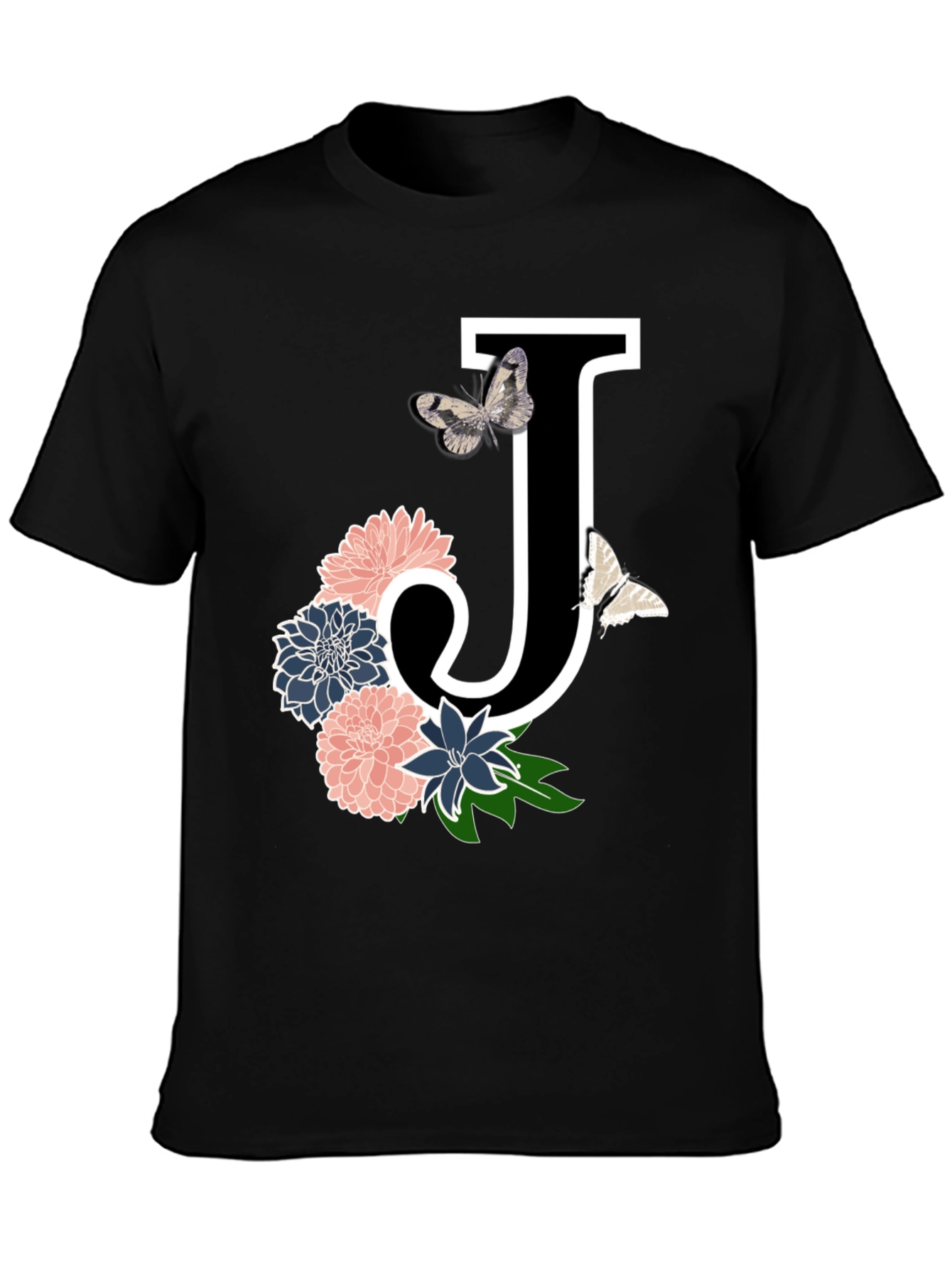 Floral Letter J T-Shirt