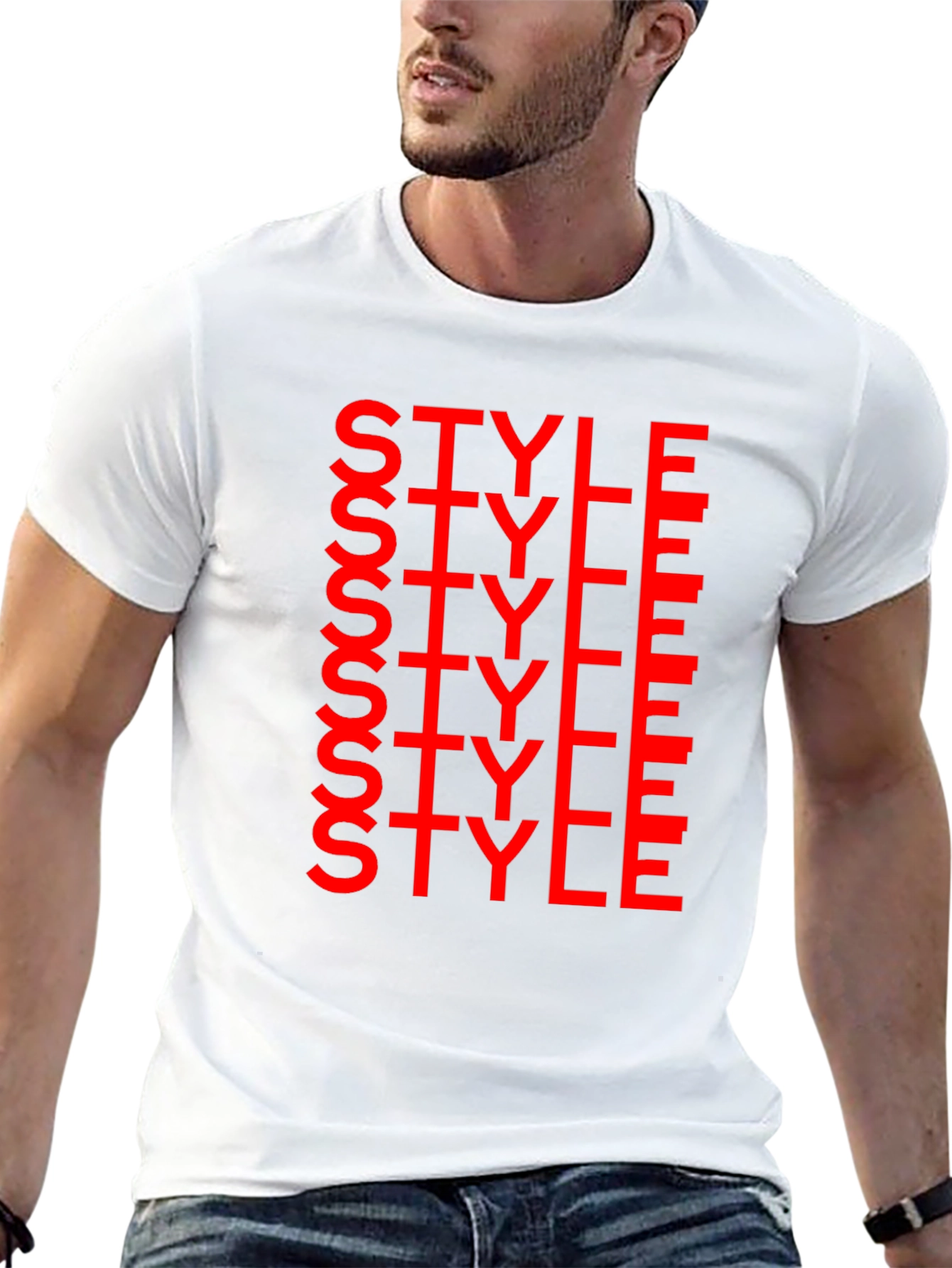 Bold Style Graphic Print Crew Neck T-Shirt