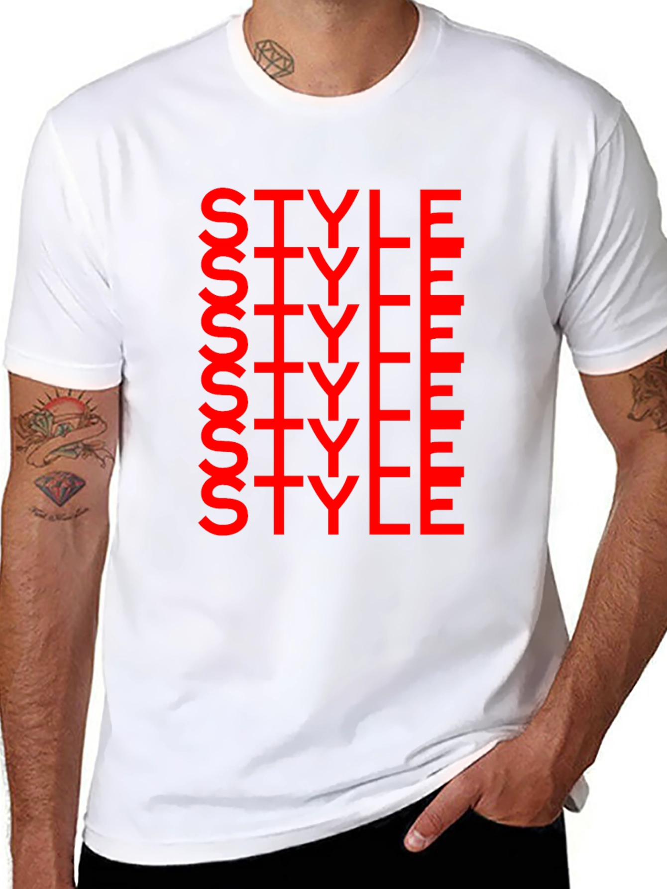 Bold Style Graphic Print Crew Neck T-Shirt