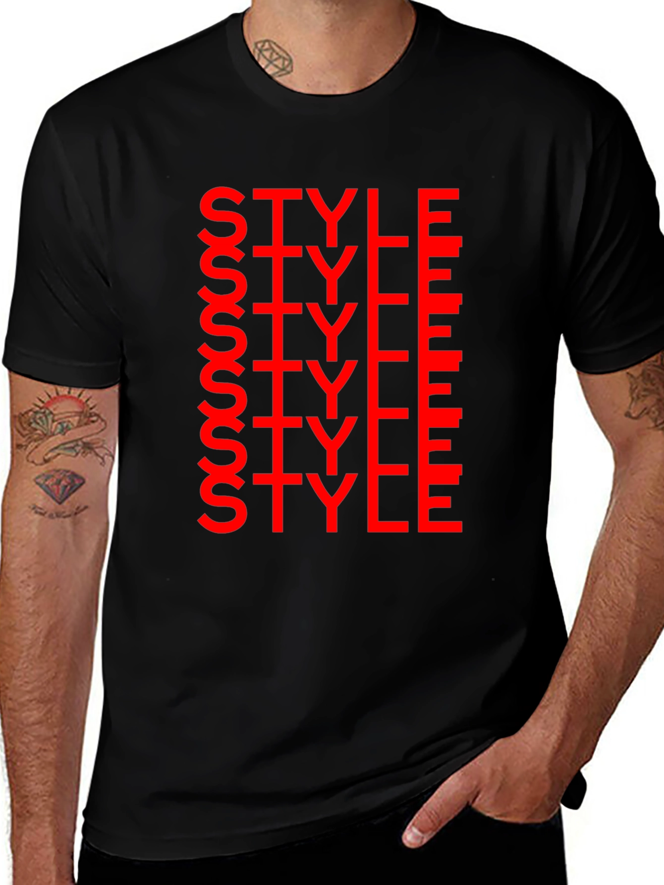 Bold Style Graphic Print Crew Neck T-Shirt