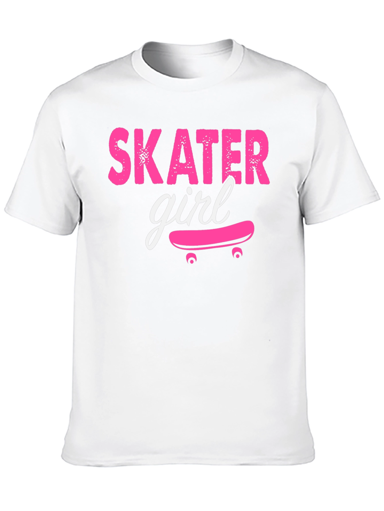 Skater Girl Graphic Tee - Black Cotton T-Shirt