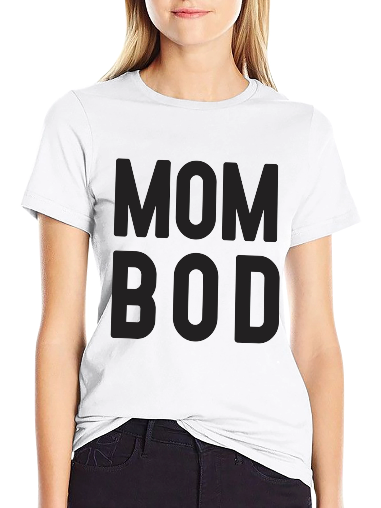 Mom Bod Black Graphic Tee Shirt