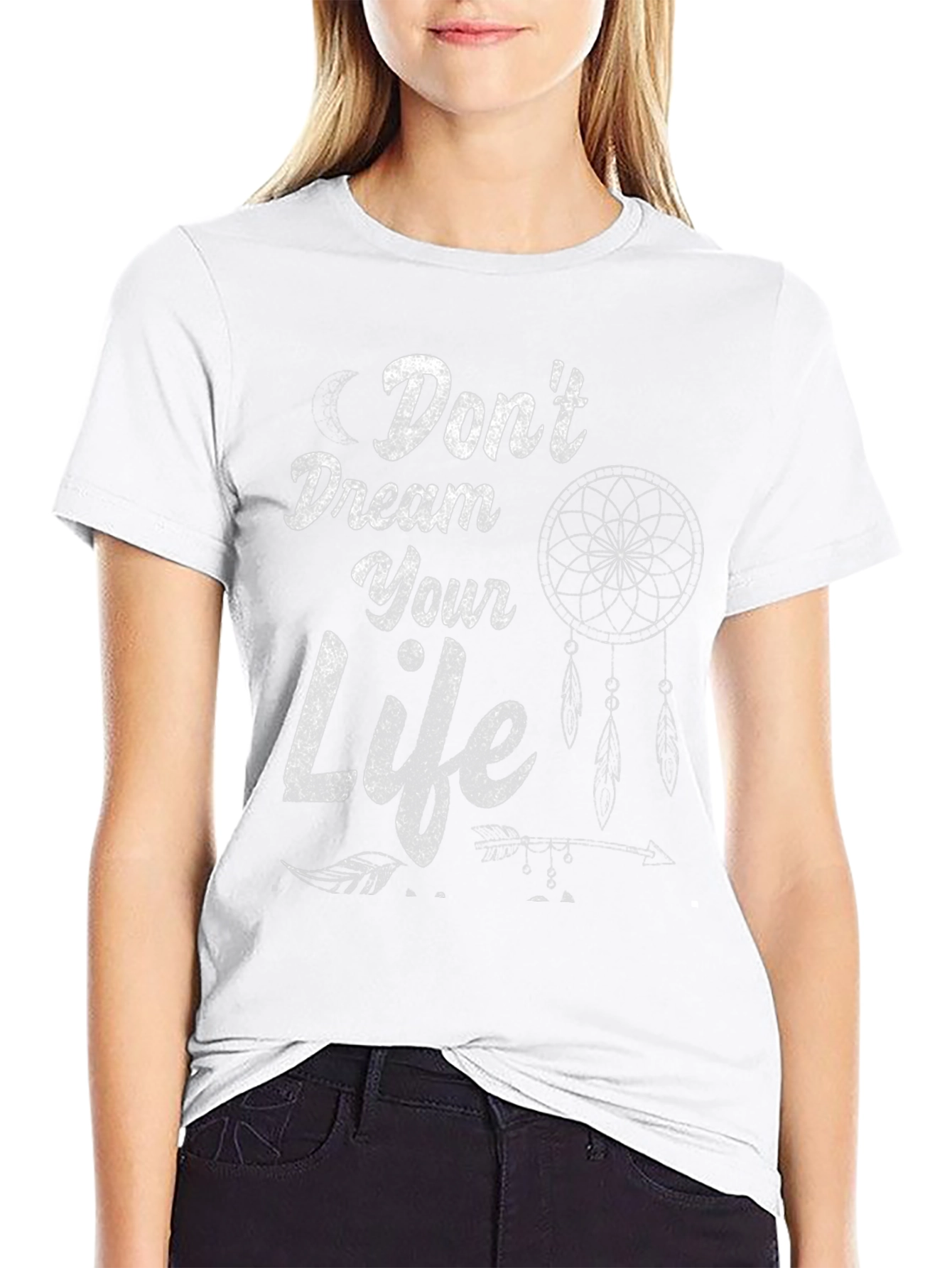 Dont Dream Your Life T-Shirt - Black Dreamcatcher Design
