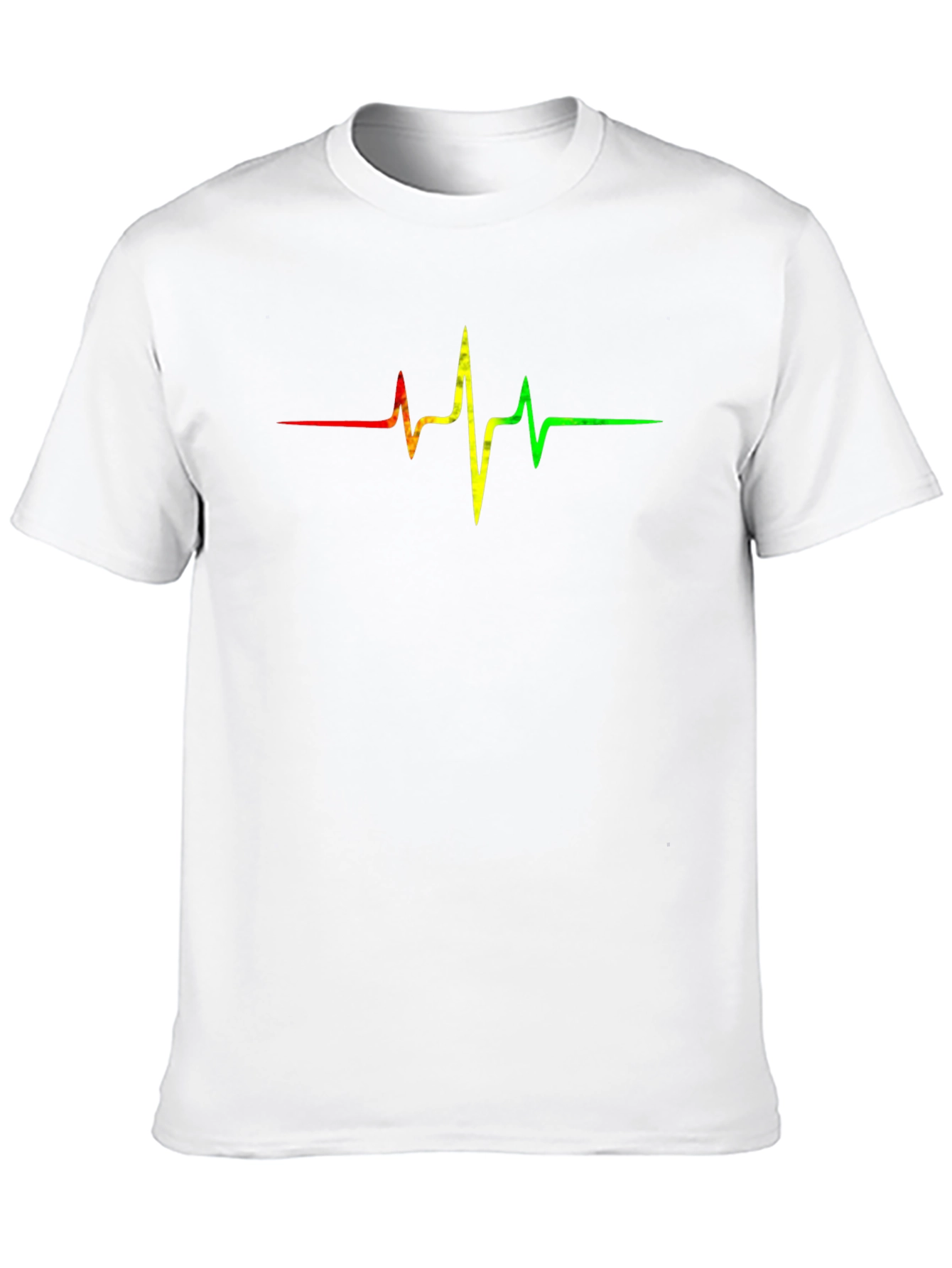 Rasta Heartbeat T-Shirt - Black Cotton Tee