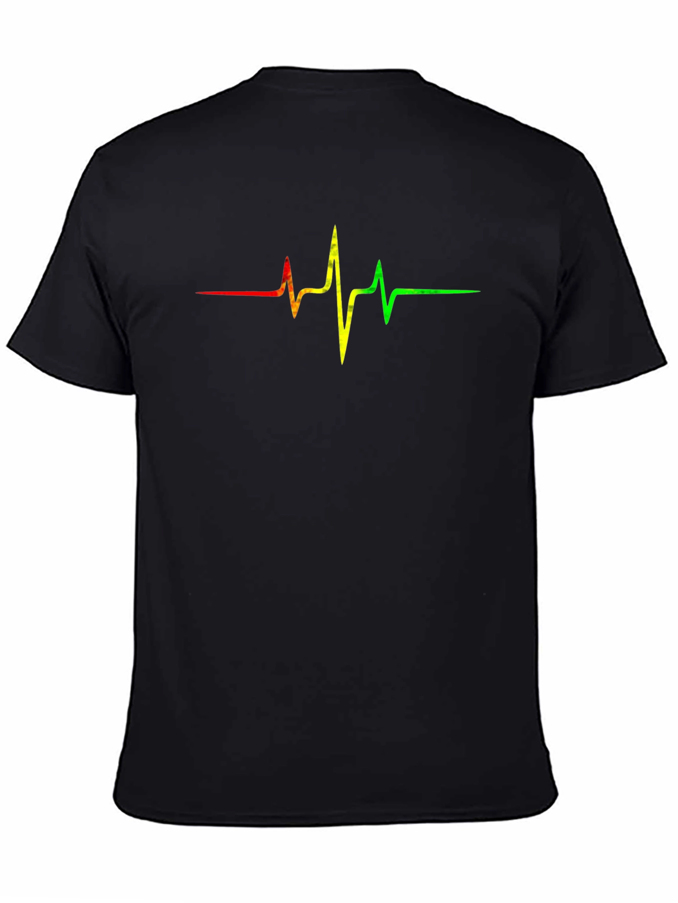 Rasta Heartbeat T-Shirt - Black Cotton Tee