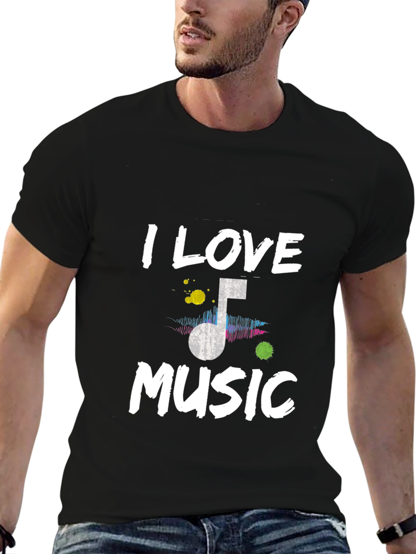 I Love Music T-Shirt - Mens Graphic Tee