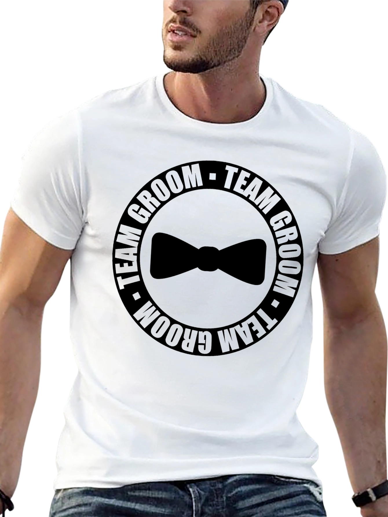Team Groom Bowtie T-Shirt - Wedding Party Tee