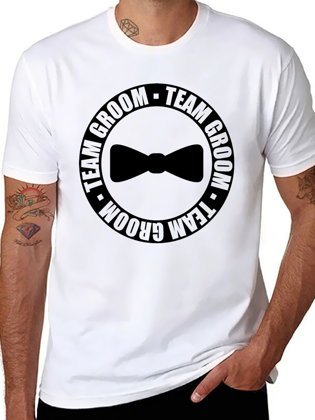 Team Groom Bowtie T-Shirt - Wedding Party Tee
