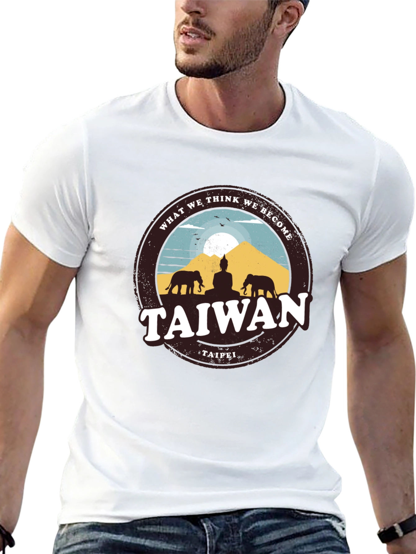 Taiwan Taipei Graphic T-Shirt - Meditative Design