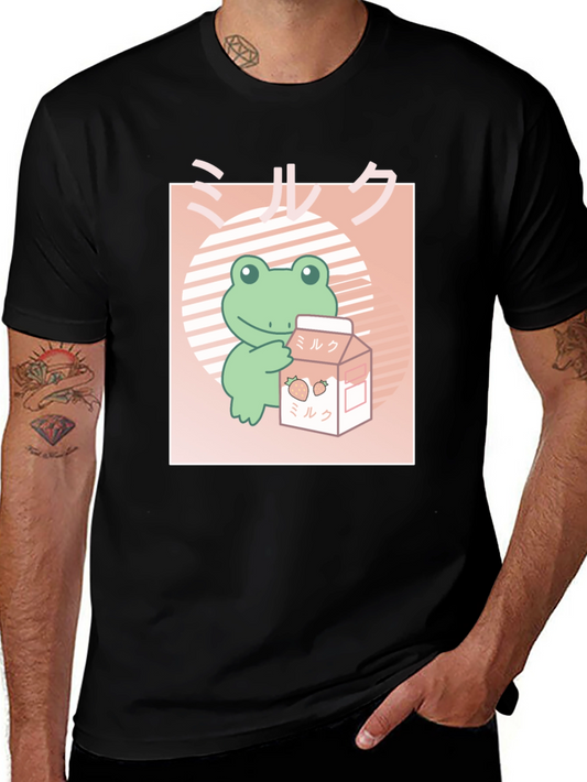 Kawaii Frog Strawberry Milk T-Shirt