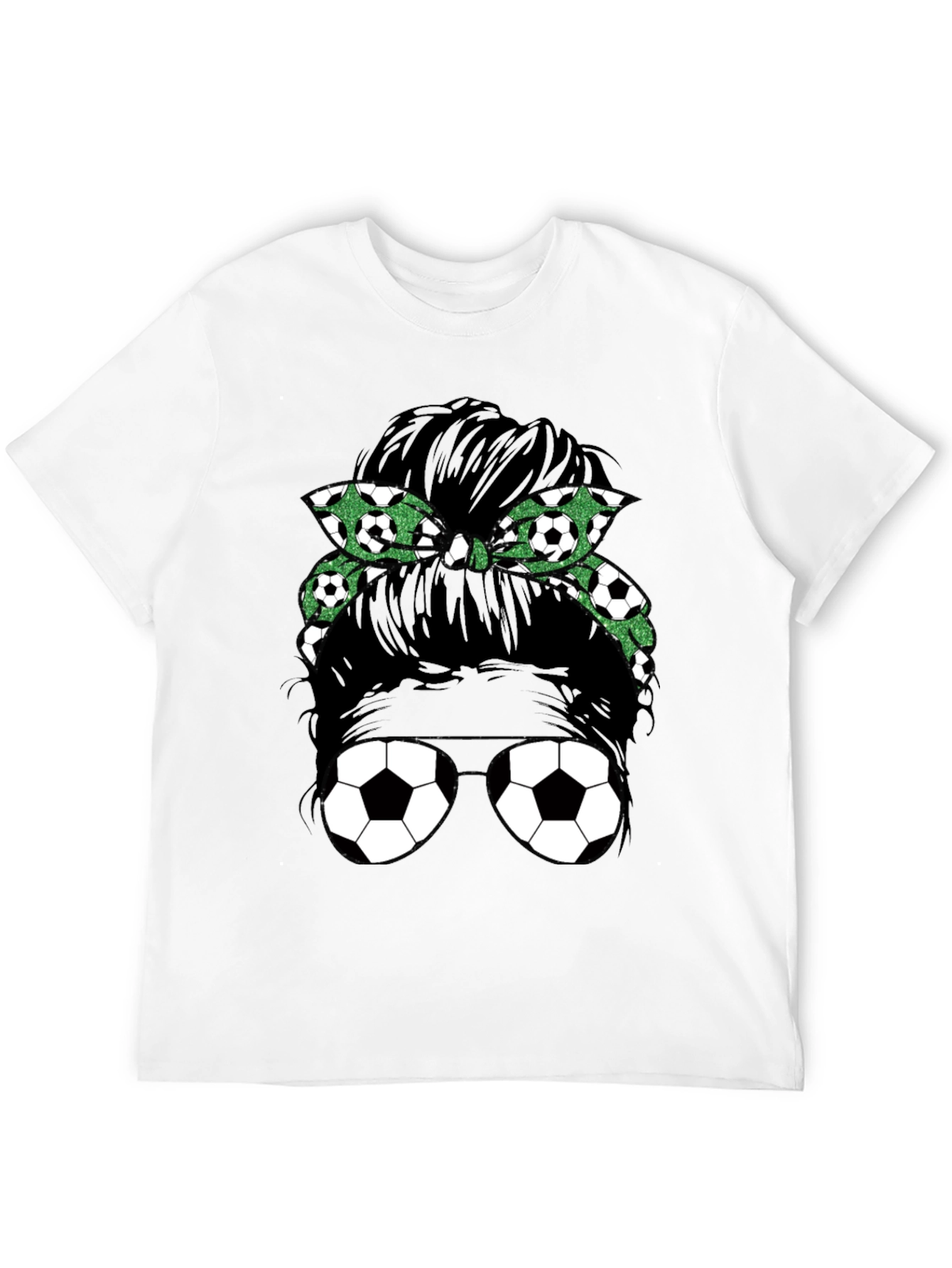 Soccer Mom Messy Bun Graphic Tee - Black