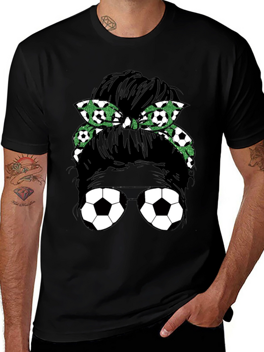 Soccer Mom Messy Bun Graphic Tee - Black