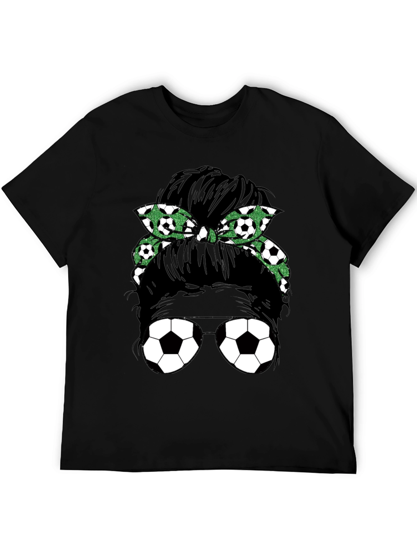 Soccer Mom Messy Bun Graphic Tee - Black
