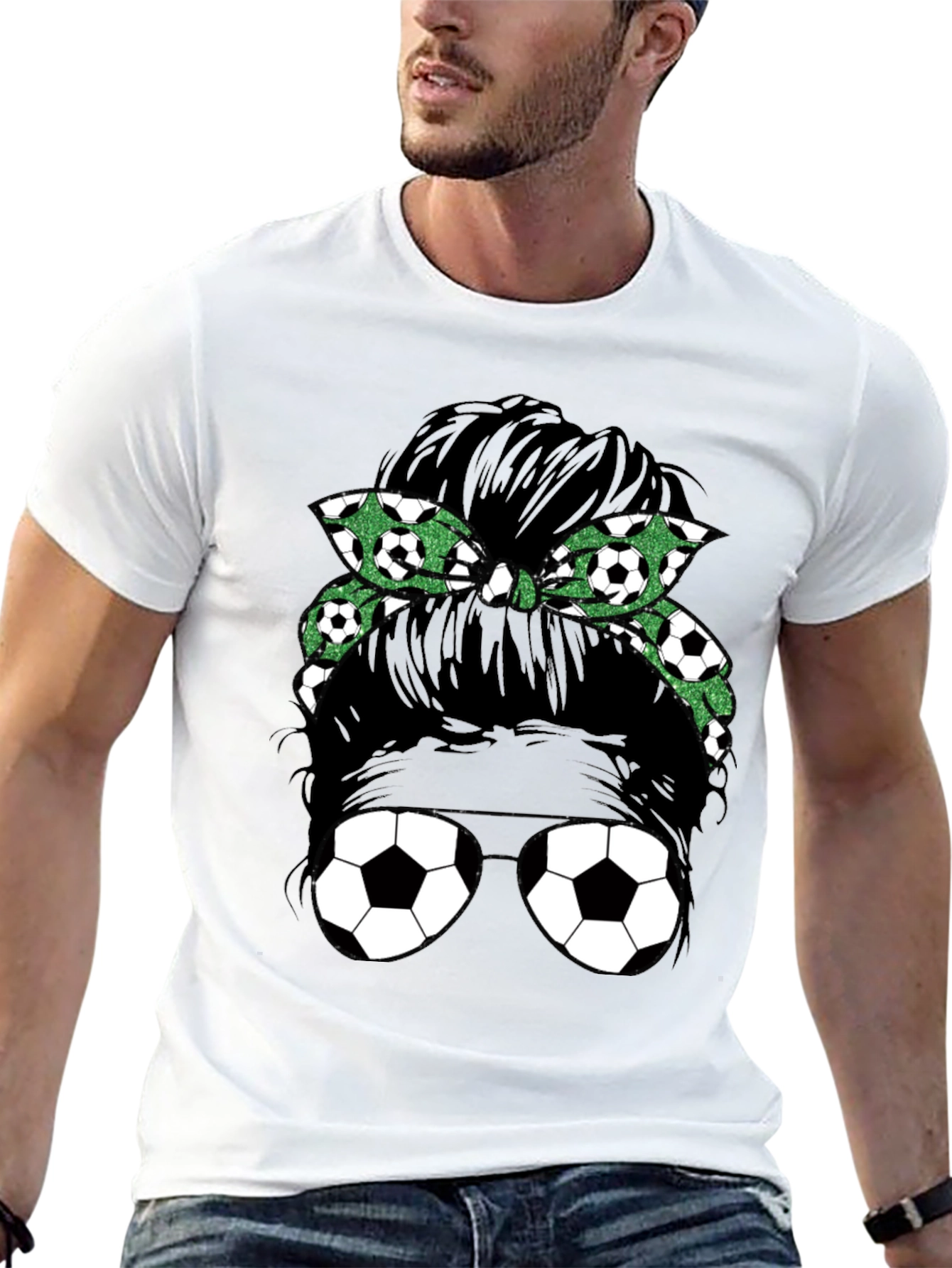 Soccer Mom Messy Bun Graphic Tee - Black